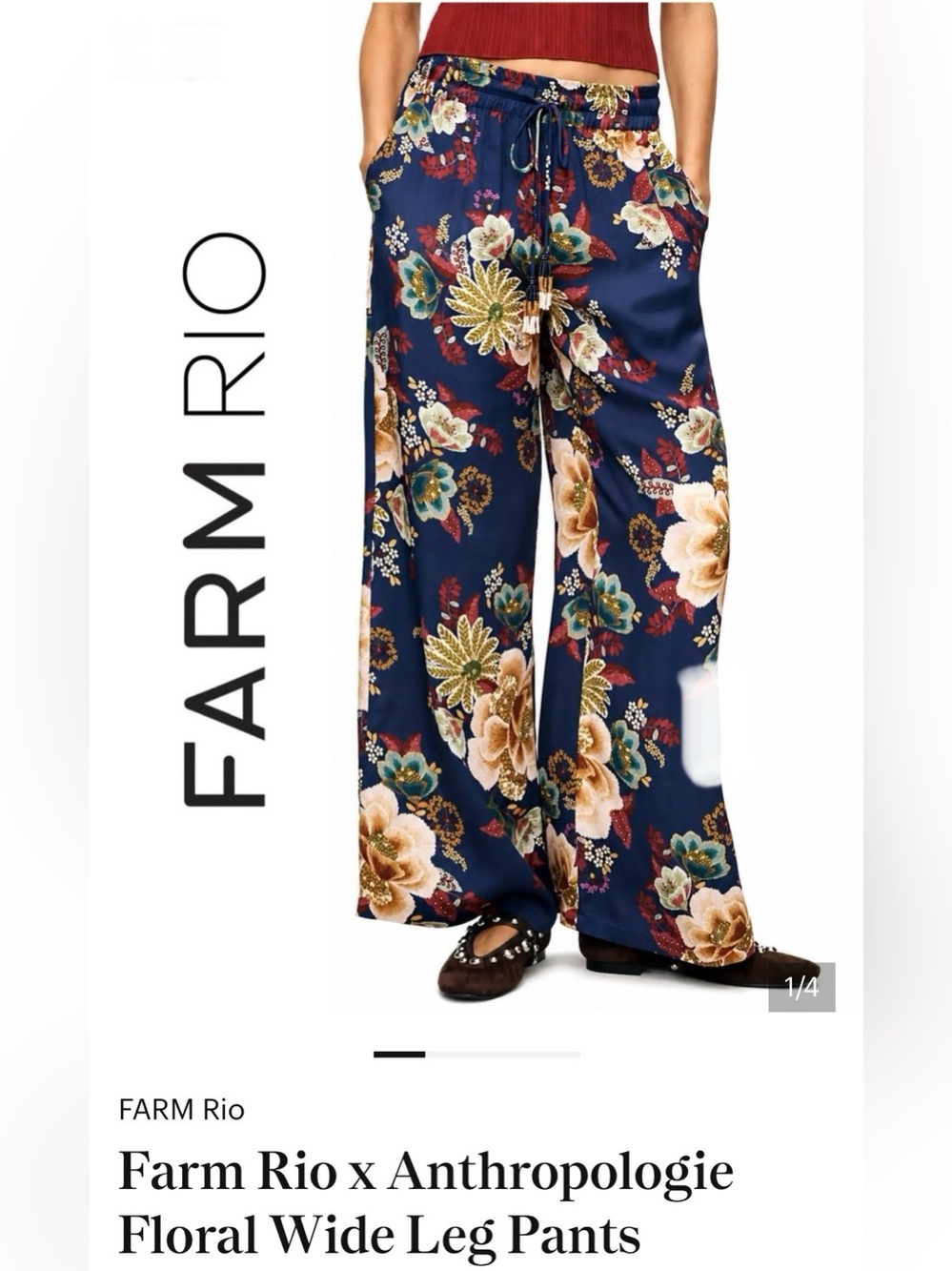 Farm Rio x Anthropologie Floral Wide Leg Pants